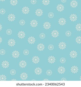 Caer copos de nieve sobre fondo azul, ilustración vectorial de invierno para su diseño.