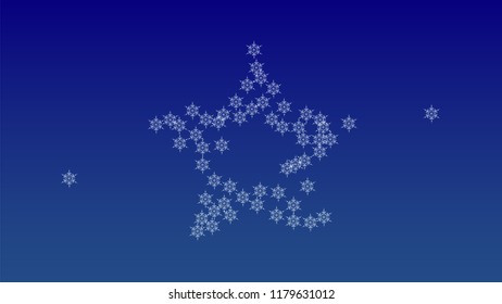 Falling Snowflakes on Christmas Background.  Element of Design with Snow for a Postcard, Invitation Card, Banner, Flyer.  Vector Falling Snowflakes on a  Winter Background

