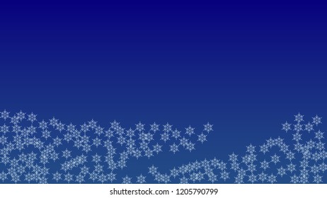 Falling Snowflakes on Christmas Background.  Element of Design with Snow for a Postcard, Invitation Card, Banner, Flyer.  Vector Falling Snowflakes on a  Winter Background
