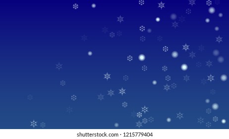 Falling Snowflakes on Christmas Background.  Element of Design with Snow for a Postcard, Invitation Card, Banner, Flyer.  Vector Falling Snowflakes on a  Winter Background
