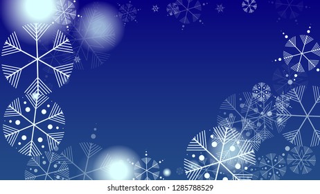 Falling Snowflakes on Christmas Background.  Element of Design with Snow for a Postcard, Invitation Card, Banner, Flyer.  Vector Falling Snowflakes on a  Winter Background
