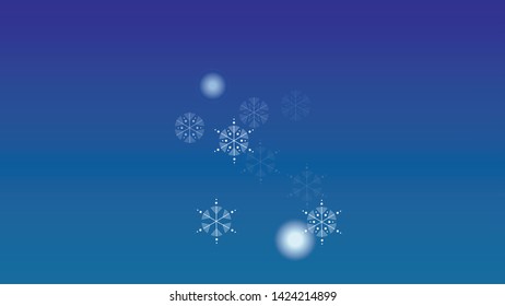 Falling Snowflakes on Christmas Background.  Element of Design with Snow for a Postcard, Invitation Card, Banner, Flyer.  Vector Falling Snowflakes on a  Winter Background
