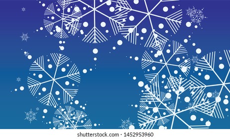 Falling Snowflakes on Christmas Background.  Element of Design with Snow for a Postcard, Invitation Card, Banner, Flyer.  Vector Falling Snowflakes on a  Winter Background
