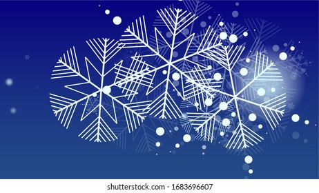 Falling Snowflakes on Christmas Background.  Element of Design with Snow for a Postcard, Invitation Card, Banner, Flyer.  Vector Falling Snowflakes on a  Winter Background
