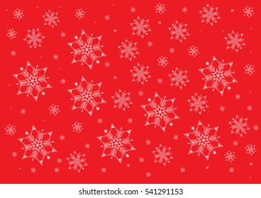 Falling  snowflakes Red Background