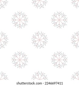 Falling snowflakes in seamless pattern. Cute winter festival texture