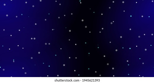 Falling Snowflakes seamless pattern. Illustration with flying snow, frost, snowfall. Winter seamless print for christmas celebration on blue night background. Holiday Vector illustration for New Year 