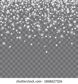 Falling snowflakes, snowfall vector illustration.