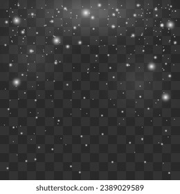 falling snow.Winter transparent background for Christmas.Snow flakes, snow background. heavy snowfall, snowflakes.Eps 10