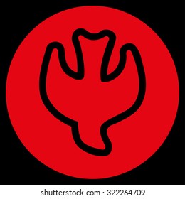 Falling Soul vector icon. Style is flat symbol, red color, rounded angles, black background.