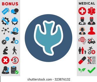 Falling Soul vector icon. Style is bicolor flat symbol, cyan and blue colors, rounded angles, white background.
