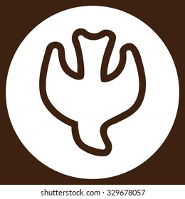 Falling Soul vector icon. Style is flat symbol, white color, rounded angles, brown background.