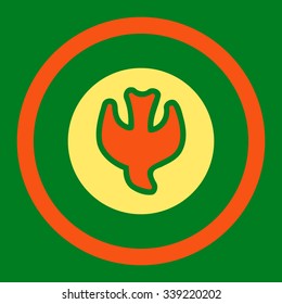 Falling Soul vector icon. Style is bicolor flat rounded symbol, orange and yellow colors, rounded angles, green background.