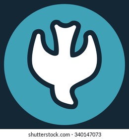 Falling Soul vector icon. Style is bicolor flat symbol, blue and white colors, rounded angles, dark blue background.
