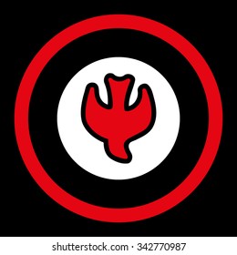 Falling Soul vector icon. Style is bicolor flat rounded symbol, red and white colors, rounded angles, black background.
