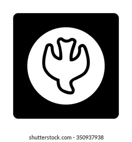 Falling Soul vector icon. Style is flat rounded square button, white and black colors, white background.