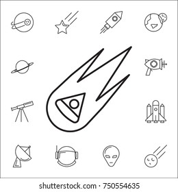 falling Space capsule icon. Set of space icons. Signs, outline symbols collection, simple thin line icons for websites, web design, mobile app, info graphics on white background