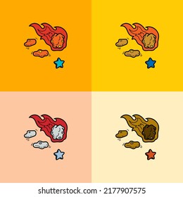 falling space meteor vector illustration material