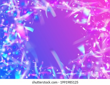 Cayendo Parkles. Confetti láser azul. Blur Flyer. Papel de fondo de escritorio de metal de riesgo. Webpunk Foil. Glitter de arte festivo. Holograma Glare irlandés. Paracaídas de caída rosa