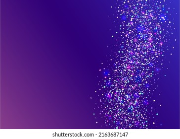 Falling Sparkles. Bokeh Background. Kaleidoscope Glare. Violet Blur Texture. Party Design. Metal Abstract Wallpaper. Surreal Art. Modern Foil. Pink Falling Sparkles