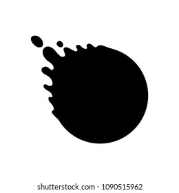 Falling sphere in black color. Blot. Eps10