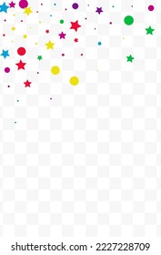 Falling Splash Decoration Vector Transparent Background. Abstract Starfall Postcard. Fun Dust Design. Rainbow Confetti Top Wallpaper.