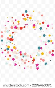 Falling Splash Effect Vector Transparent Background. Top Constellation Pattern. Christmas Circle and Star Card. Happy Round Decoration Wallpaper.