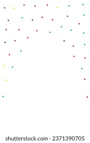 Falling Splash Top Vector White Background. Effect Confetti Wallpaper. Christmas Constellation Illustration. Rainbow Starfall Celebration Card.