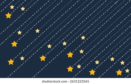 Falling star background simple style flat illustration