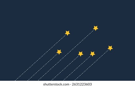 Falling star background simple style flat illustration