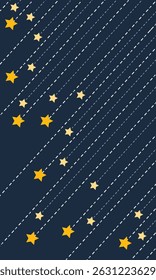 Falling star background simple style flat illustration