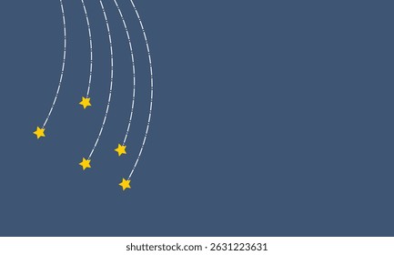 Falling star background simple style flat illustration