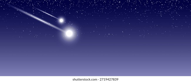 Estrela caindo no céu azul. Ilustração vetorial
