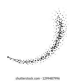 Falling star. Cloud of stars isolated on white background. Vector illustration