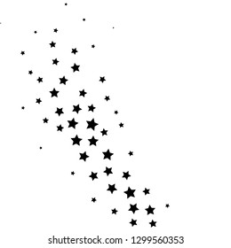 Falling star. Cloud of stars isolated on white background. Vector illustration