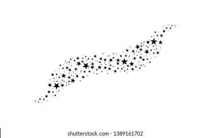Falling star. Cloud of stars isolated on white background. Vector illustration