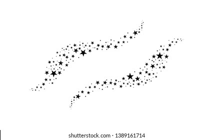 Falling star. Cloud of stars isolated on white background. Vector illustration