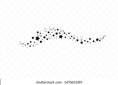 Falling star. Cloud of stars isolated on white background. Vector illustration