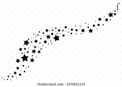 Falling star. Cloud of stars isolated on white background. Vector illustration