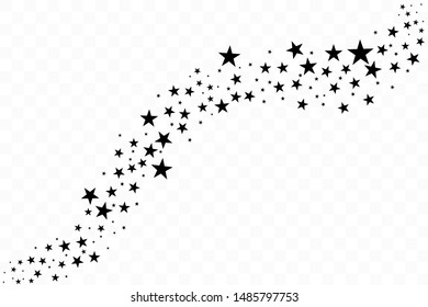 Falling star. Cloud of stars isolated on transparent background. Vector illustration