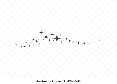 Falling star. Cloud of stars isolated on transparent background. Vector illustration