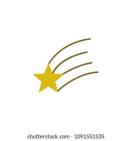 falling star colored icon. Element of web icon for mobile concept and web apps. Colored isolated falling star icon can be used for web and mobile. Premium icon on white background