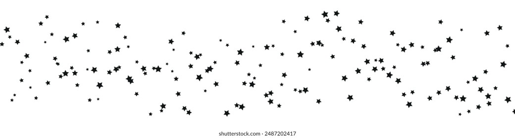 Falling star confetti. Flying stars isolated on transparent background.