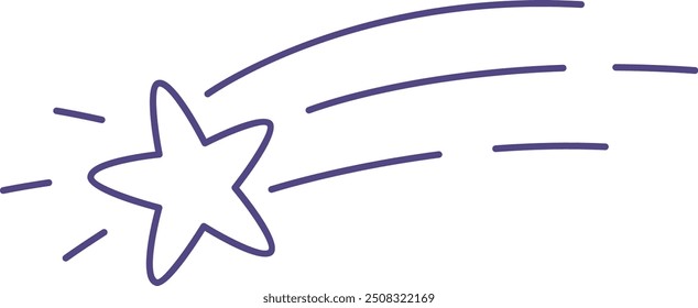 Falling Star Doodle Vector Illustration