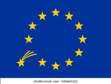 Falling Star, Europe Flag, EU Stars, European Union, Banner, Brexit