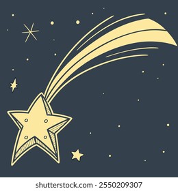 Falling star flying in space vector