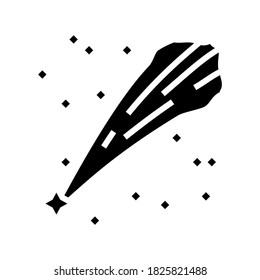 falling star glyph icon vector. falling star sign. isolated contour symbol black illustration