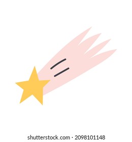 Falling star hand drawn naive art
