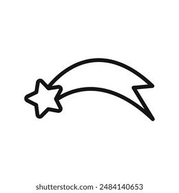 Falling Star Icon black and white vector sign