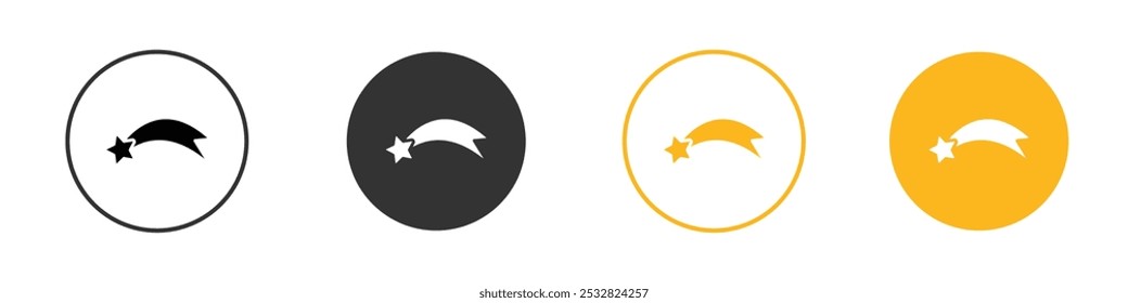 Signo de contorno de Vector blanco y negro de Falling Star Icon